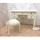 scrivania scrittoio ROMA 5 in legno massello decapato bianco con 5 cassetti shabby chic online.